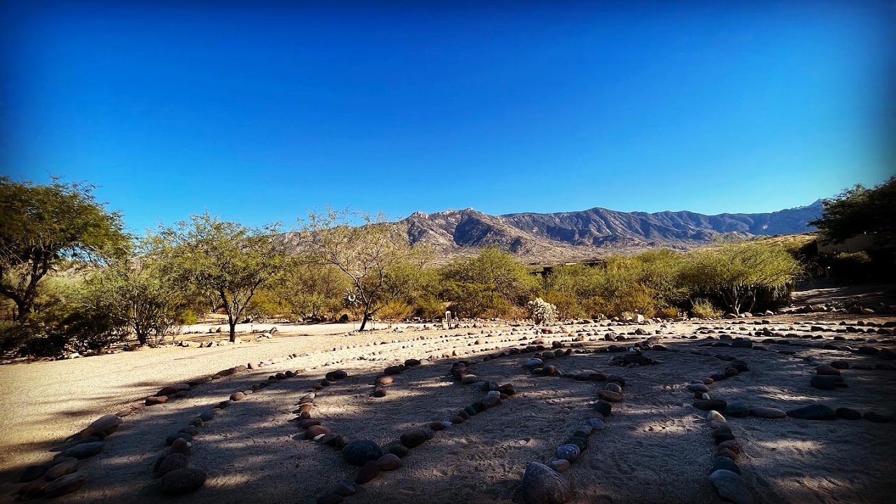 Desert stone labyrinth near Tucson