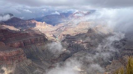 Grand Canyon with drifting clouds